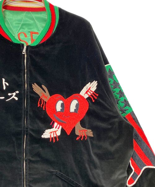 SAINT MICHAEL（セントマイケル）SAINT MICHAEL (セントマイケル) REVERSIBLE SUKAJAN  ブラック/グリーン サイズ:Lの古着・服飾アイテム