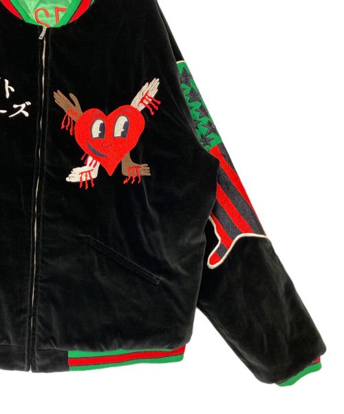 SAINT MICHAEL（セントマイケル）SAINT MICHAEL (セントマイケル) REVERSIBLE SUKAJAN  ブラック/グリーン サイズ:Lの古着・服飾アイテム