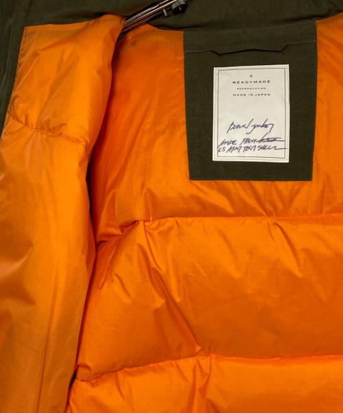 READYMADE（レディメイド）READYMADE (レディメイド) DOWN JACKET MADE FROM VINTAGE US ARMY TENT SHELL オリーブ サイズ:1の古着・服飾アイテム