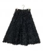 ANAYIアナイ）の古着「フェザーカットジャガードフレア スカート」｜ブラック