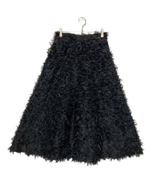 ANAYI（アナイ）ANAYI (アナイ) フェザーカットジャガードフレア スカート ブラック サイズ:SIZE 38の古着・服飾アイテム