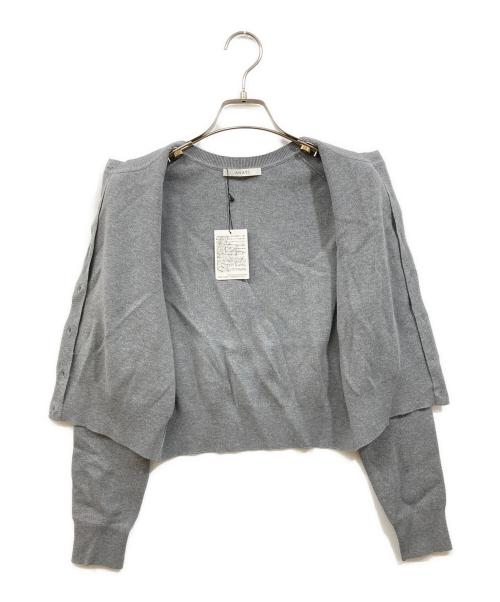 ANAYI（アナイ）ANAYI (アナイ) コットンカシミヤクルーネック カーディガン グレー サイズ:38の古着・服飾アイテム