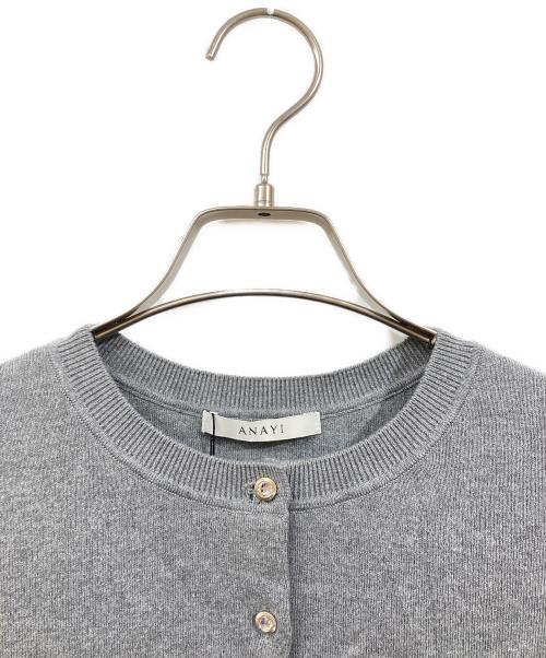 ANAYI（アナイ）ANAYI (アナイ) コットンカシミヤクルーネック カーディガン グレー サイズ:38の古着・服飾アイテム