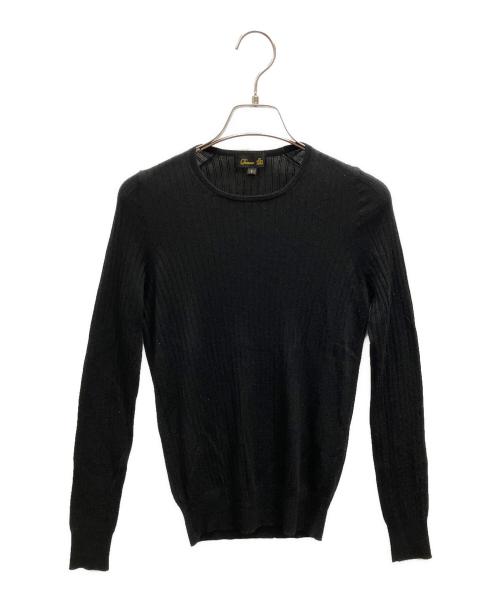 DRAWER（ドゥロワー）DRAWER (ドゥロワー) 18G カシミヤシルクリブクルーネックニット ブラック サイズ:1の古着・服飾アイテム
