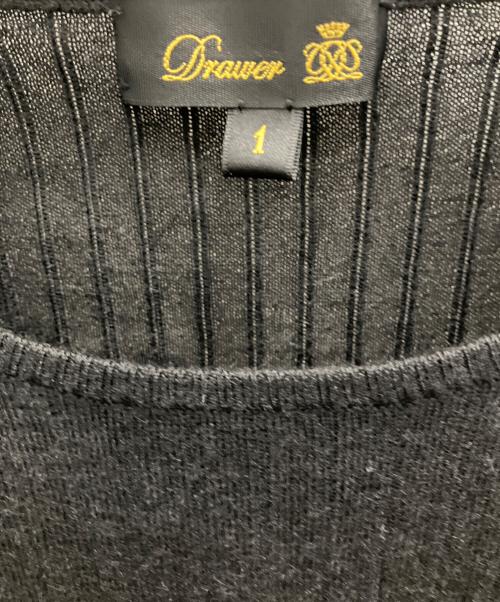 DRAWER（ドゥロワー）DRAWER (ドゥロワー) 18G カシミヤシルクリブクルーネックニット ブラック サイズ:1の古着・服飾アイテム