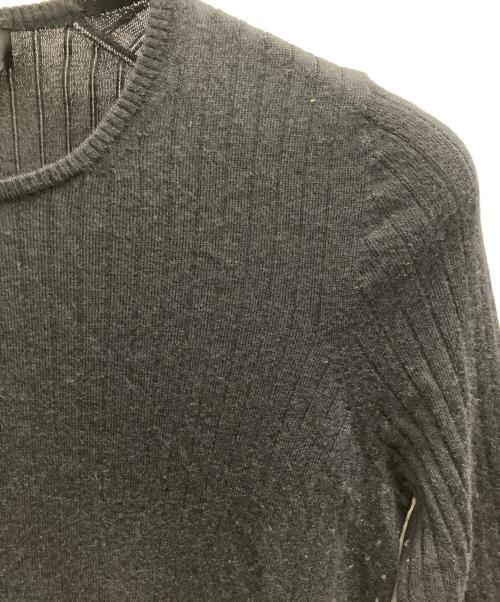 DRAWER（ドゥロワー）DRAWER (ドゥロワー) 18G カシミヤシルクリブクルーネックニット ブラック サイズ:1の古着・服飾アイテム