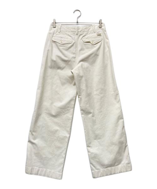 POLO RALPH LAUREN（ポロ・ラルフローレン）POLO RALPH LAUREN (ポロ・ラルフローレン) QRタグコーデュロイワイドパンツ アイボリー サイズ:6の古着・服飾アイテム