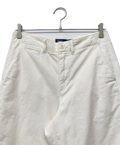 POLO RALPH LAUREN（ポロ・ラルフローレン）POLO RALPH LAUREN (ポロ・ラルフローレン) QRタグコーデュロイワイドパンツ アイボリー サイズ:6の古着・服飾アイテム
