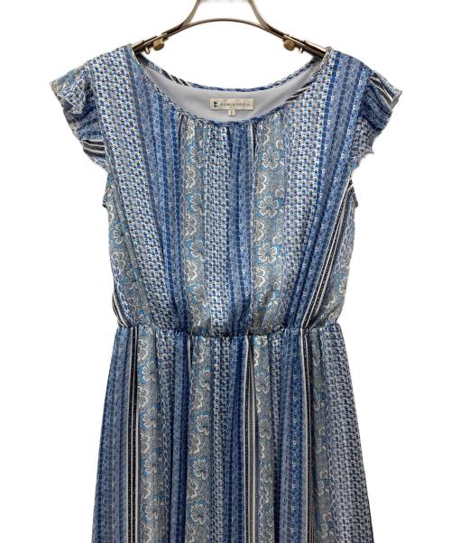 KUMIKYOKU（クミキョク）KUMIKYOKU (クミキョク) CavaliereAzzurroストライププリント ワンピース ブルー サイズ:1の古着・服飾アイテム