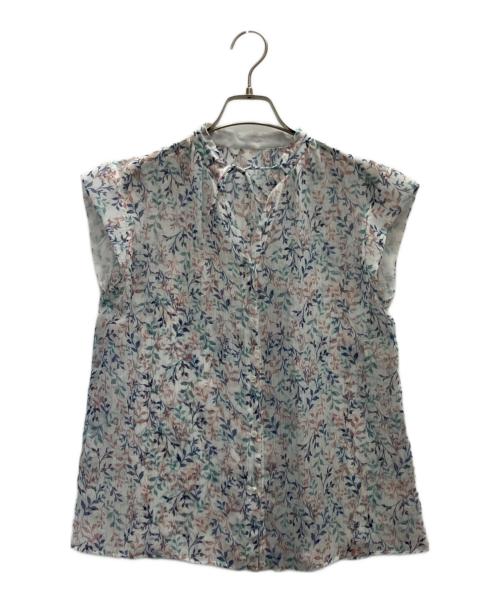 ANAYI（アナイ）ANAYI (アナイ) 楊柳リーフプリントスタンドブラウス ホワイト サイズ:SIZE36の古着・服飾アイテム