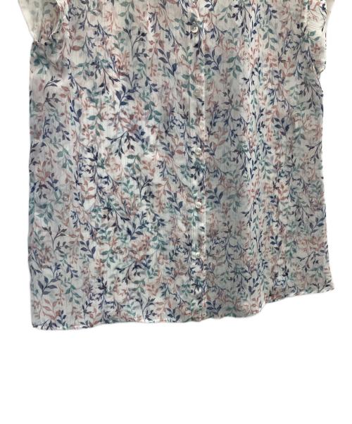ANAYI（アナイ）ANAYI (アナイ) 楊柳リーフプリントスタンドブラウス ホワイト サイズ:SIZE36の古着・服飾アイテム