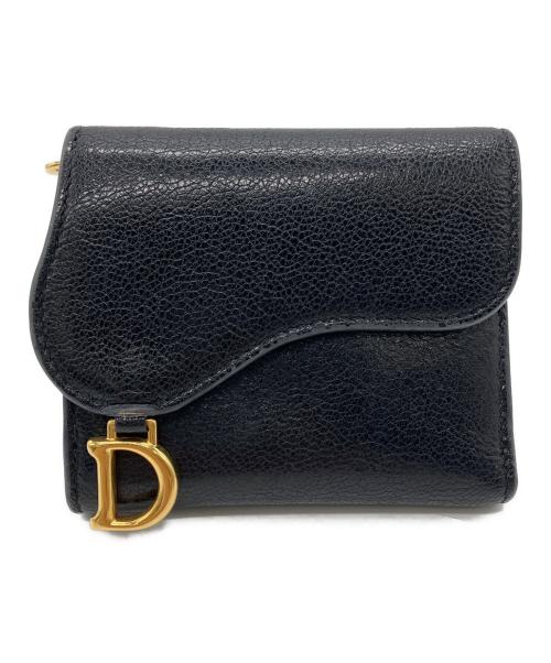 Christian Dior（クリスチャン ディオール）Christian Dior (クリスチャン ディオール) Saddle Lotus ウォレット ブラックの古着・服飾アイテム