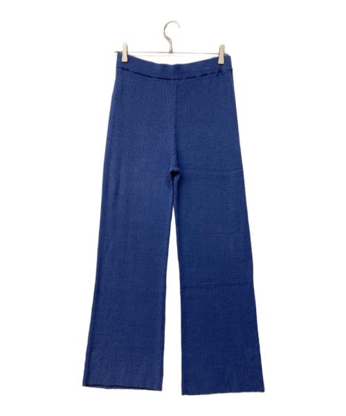 23区（ニジュウサンク）23区 (ニジュウサンク) リネンシルクリブニットパンツ ブルー サイズ:40 未使用品の古着・服飾アイテム