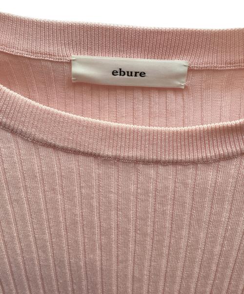 ebure（エブール）ebure (エブール) 5分袖リブニットプルオーバー ピンク サイズ:38の古着・服飾アイテム