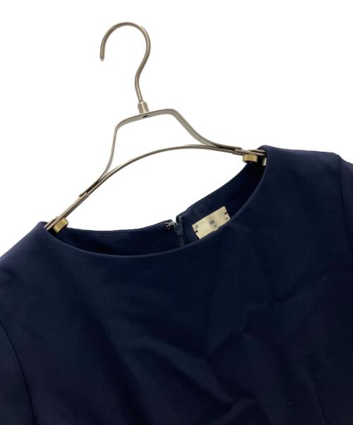 MW（エムダブリュー）MW (エムダブリュー) ストレッチ ボートネック ワンピース ネイビー サイズ:40の古着・服飾アイテム