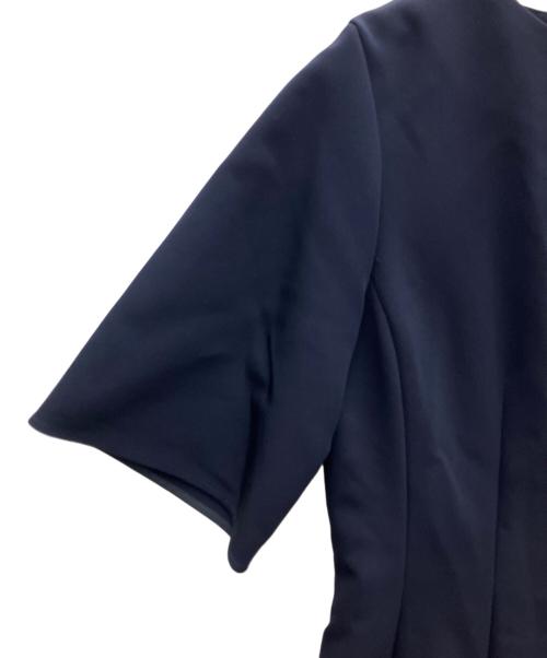 MW（エムダブリュー）MW (エムダブリュー) ストレッチ ボートネック ワンピース ネイビー サイズ:40の古着・服飾アイテム