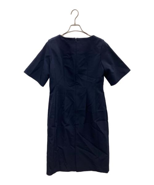 MW（エムダブリュー）MW (エムダブリュー) ストレッチ ボートネック ワンピース ネイビー サイズ:40の古着・服飾アイテム