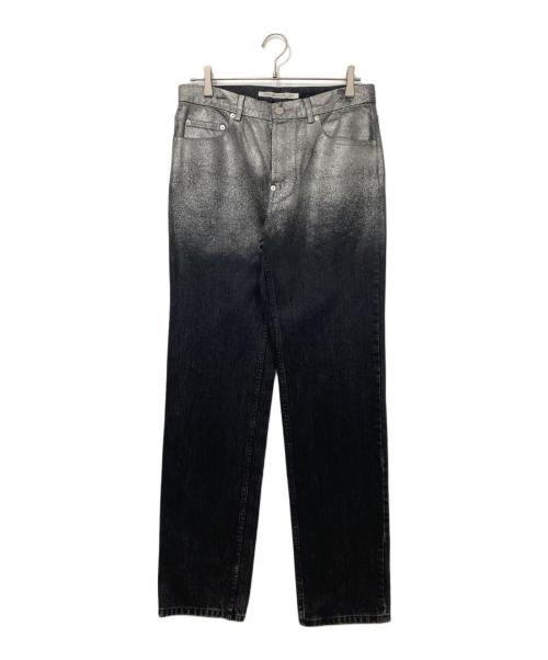JOHN LAWRENCE SULLIVAN（ジョン ローレンス サリバン）JOHN LAWRENCE SULLIVAN (ジョン ローレンス サリバン) GRADATION FLOC PRINTED DENIM 5POCKET / グラデーションフロックプリントデニム 5ポケット ブラック×シルバー サイズ:48の古着・服飾アイテム