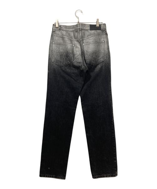 JOHN LAWRENCE SULLIVAN（ジョン ローレンス サリバン）JOHN LAWRENCE SULLIVAN (ジョン ローレンス サリバン) GRADATION FLOC PRINTED DENIM 5POCKET / グラデーションフロックプリントデニム 5ポケット ブラック×シルバー サイズ:48の古着・服飾アイテム