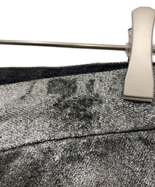 JOHN LAWRENCE SULLIVAN（ジョン ローレンス サリバン）JOHN LAWRENCE SULLIVAN (ジョン ローレンス サリバン) GRADATION FLOC PRINTED DENIM 5POCKET / グラデーションフロックプリントデニム 5ポケット ブラック×シルバー サイズ:48の古着・服飾アイテム