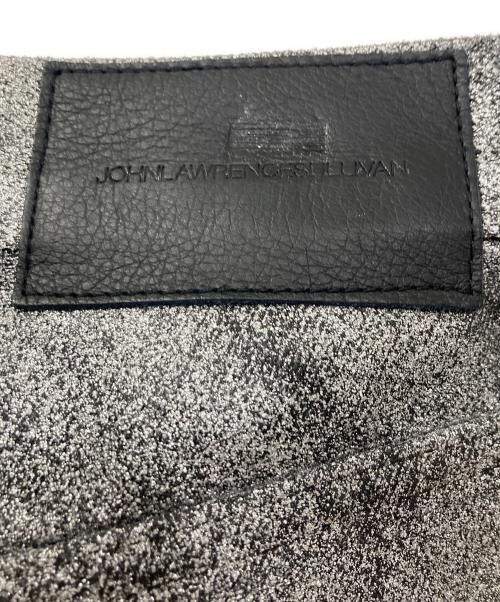 JOHN LAWRENCE SULLIVAN（ジョン ローレンス サリバン）JOHN LAWRENCE SULLIVAN (ジョン ローレンス サリバン) GRADATION FLOC PRINTED DENIM 5POCKET / グラデーションフロックプリントデニム 5ポケット ブラック×シルバー サイズ:48の古着・服飾アイテム