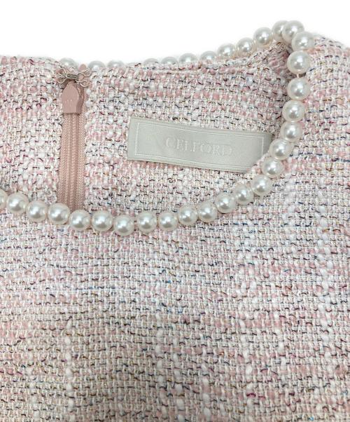 CELFORD（セルフォード）CELFORD (セルフォード) ツイードタイトワンピース ピンク サイズ:38の古着・服飾アイテム