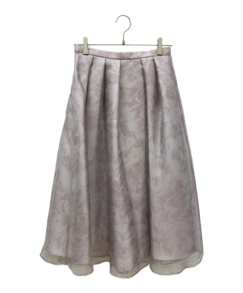 CELFORD（セルフォード）CELFORD (セルフォード) フラワーレイヤードプリントスカート ベージュ サイズ:38の古着・服飾アイテム