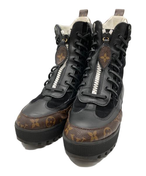 LOUIS VUITTON（ルイ ヴィトン）LOUIS VUITTON (ルイ ヴィトン) レースアップブーツ ブラウン サイズ:37.5の古着・服飾アイテム