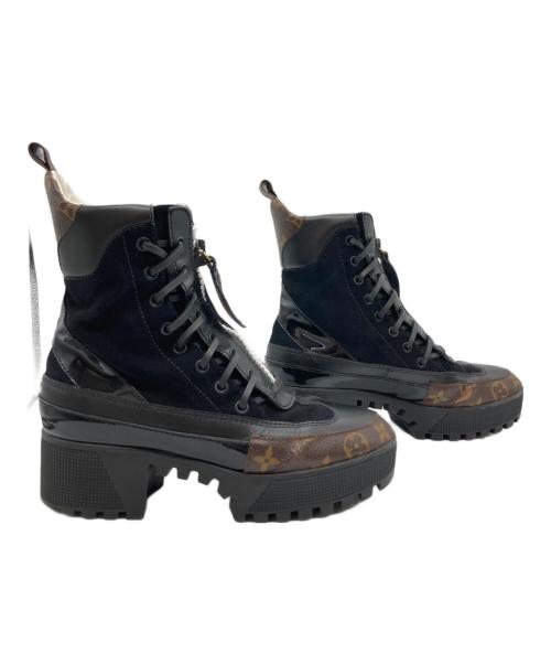 LOUIS VUITTON（ルイ ヴィトン）LOUIS VUITTON (ルイ ヴィトン) レースアップブーツ ブラウン サイズ:37.5の古着・服飾アイテム