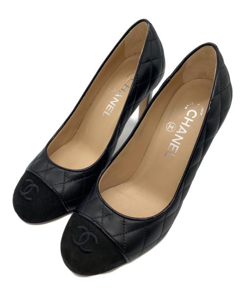 CHANEL（シャネル）CHANEL (シャネル) スウェードパンプス ブラック サイズ:36.5の古着・服飾アイテム