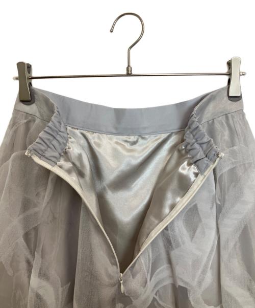Mystrada（マイストラーダ）Mystrada (マイストラーダ) ベールフロッキースカート グレー サイズ:38の古着・服飾アイテム