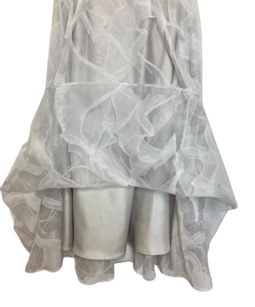 Mystrada（マイストラーダ）Mystrada (マイストラーダ) ベールフロッキースカート グレー サイズ:38の古着・服飾アイテム