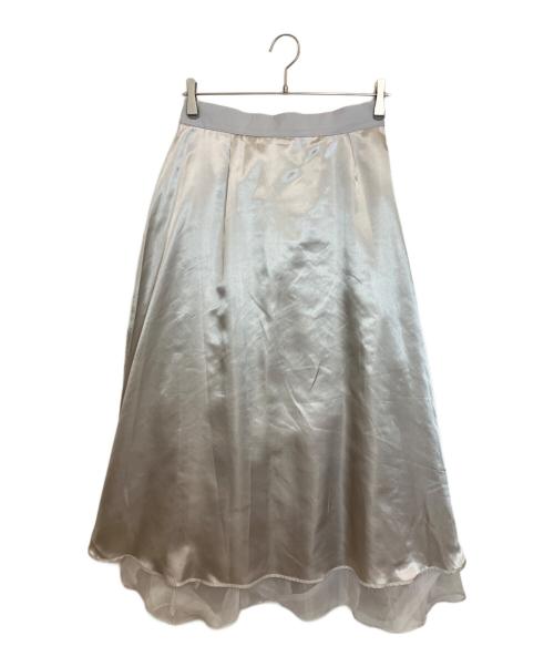 Mystrada（マイストラーダ）Mystrada (マイストラーダ) ベールフロッキースカート グレー サイズ:38の古着・服飾アイテム