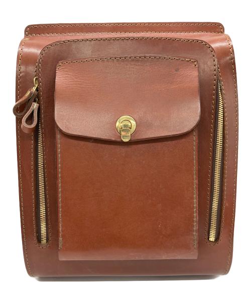 Herz（ヘルツ）Herz (ヘルツ) 流線型リュック ブラウンの古着・服飾アイテム