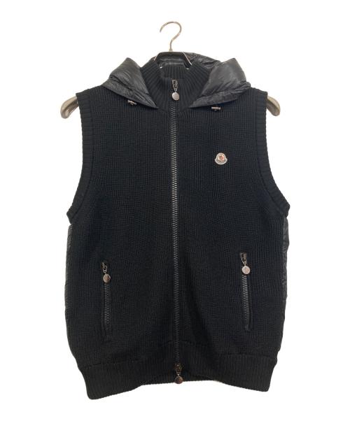 MONCLER（モンクレール）MONCLER (モンクレール) ニット切替ダウンベスト ブラック サイズ:Lの古着・服飾アイテム