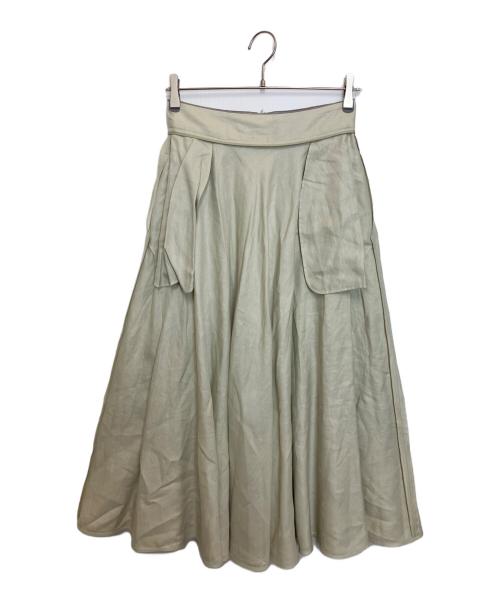 LE BOUQUET（ル ブーケ）LE BOUQUET (ル ブーケ) リネンツイル フレアスカート ベージュ サイズ:38の古着・服飾アイテム