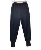 MANOFマノフ）の古着「HEM SLIT JERSEY KNIT PANTS(ヘム スリット ジャージー ニット パンツ)」｜ブラック