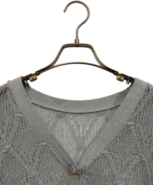 Snidel（スナイデル）Snidel (スナイデル) リボンビジューシアーカーディガン スカイブルー サイズ:FREEの古着・服飾アイテム