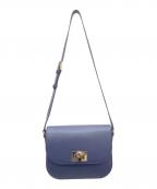 FURLAフルラ）の古着「レザーショルダーバッグ」｜ネイビー