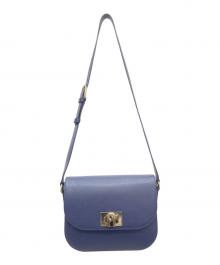 FURLA（フルラ）の古着「レザーショルダーバッグ」｜ネイビー