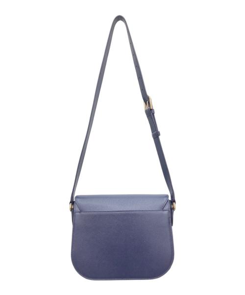 FURLA（フルラ）FURLA (フルラ) レザーショルダーバッグ ネイビーの古着・服飾アイテム