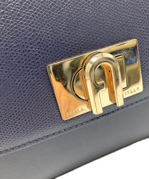 FURLA（フルラ）FURLA (フルラ) レザーショルダーバッグ ネイビーの古着・服飾アイテム