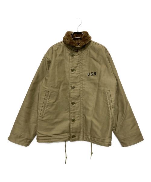 HOUSTON（ヒューストン）HOUSTON (ヒューストン) デッキジャケット カーキ サイズ:SIZE 38の古着・服飾アイテム