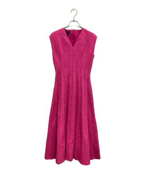ESCADA（エスカーダ）ESCADA (エスカーダ) ハウンドトゥース柄ワンピース ピンク サイズ:34の古着・服飾アイテム