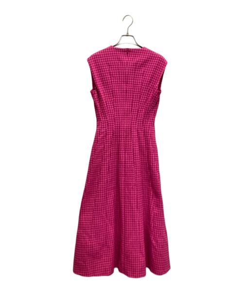 ESCADA（エスカーダ）ESCADA (エスカーダ) ハウンドトゥース柄ワンピース ピンク サイズ:34の古着・服飾アイテム