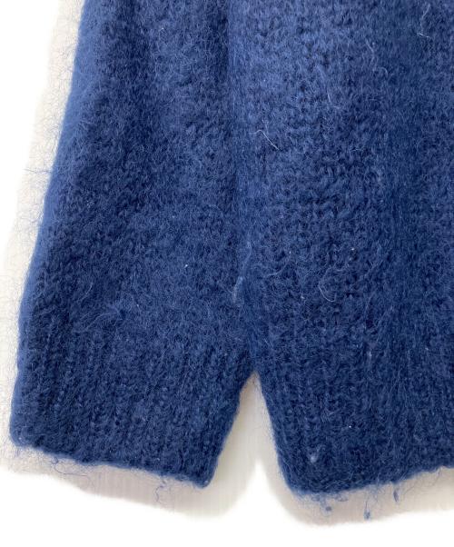 Harley of SCOTLAND（ハーレーオブスコットランド）HARLEY OF SCOTLAND (ハーレーオブスコットランド) モヘヤ混ニット ネイビー サイズ:38の古着・服飾アイテム