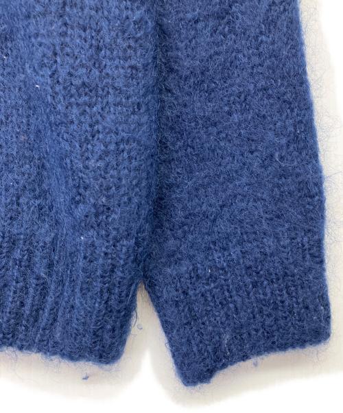 Harley of SCOTLAND（ハーレーオブスコットランド）HARLEY OF SCOTLAND (ハーレーオブスコットランド) モヘヤ混ニット ネイビー サイズ:38の古着・服飾アイテム