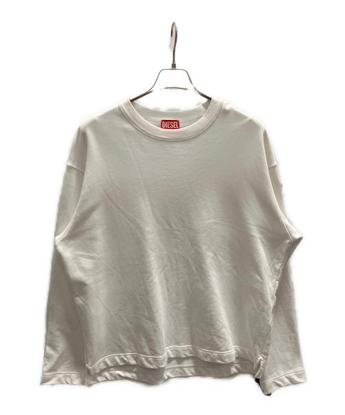 DIESEL（ディーゼル）DIESEL (ディーゼル) クルーネックスウェット ホワイト サイズ:Мの古着・服飾アイテム