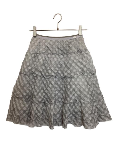 FOXEY（フォクシー）FOXEY (フォクシー) Skirt Cloud Check グレー サイズ:38の古着・服飾アイテム