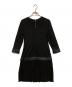 FOXEY (フォクシー) プリーツ切替ワンピース ブラック サイズ:SIZE 38：5000円